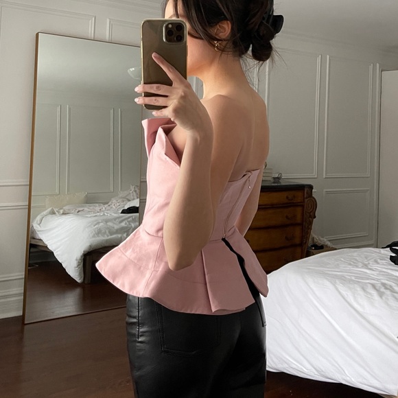 Dusty Rose Peplum Top - Picture 3 of 5